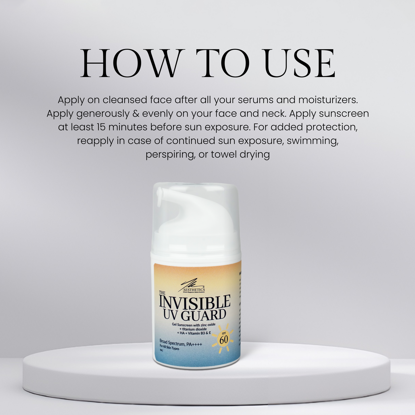 The Invisible UV Guard – SPF 60 Gel Sunscreen
