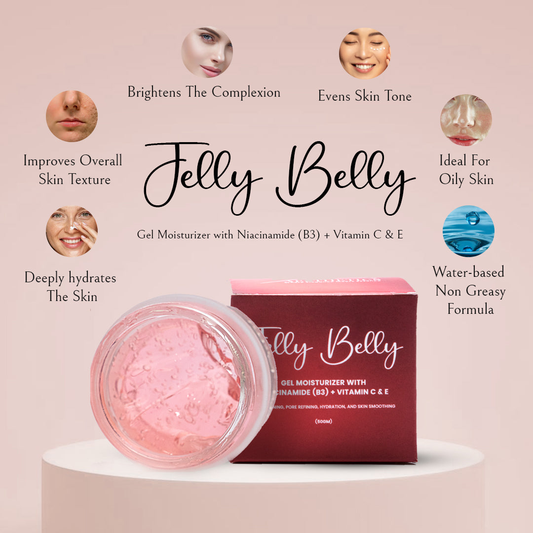 Jelly Belly - Niacinamide (B3) + Vitamin C & E - Gel Moisturizer - 50gm